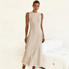 Vestido Midi de Malha Sem Mangas Eleganza